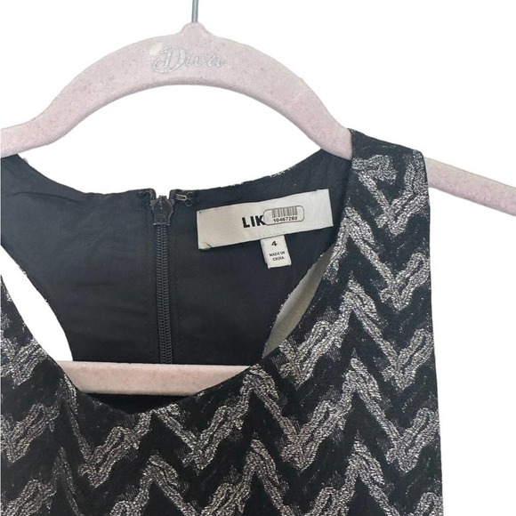 Likely Size 4 Silver Black Printed Sleeveless Mini Dress - Picture 9 of 11